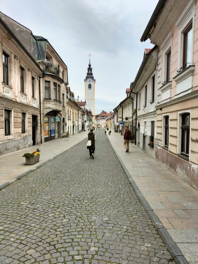Ruelle pavée de la ville de Kamnik