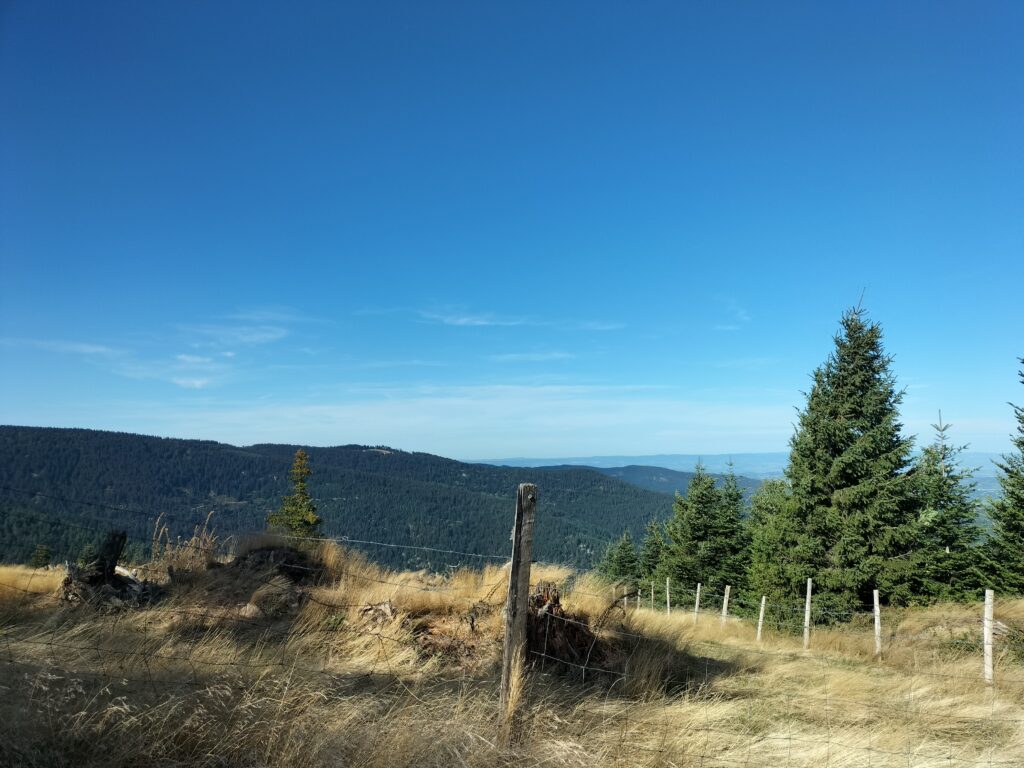 Vue dégagée sur le massif du Pilat