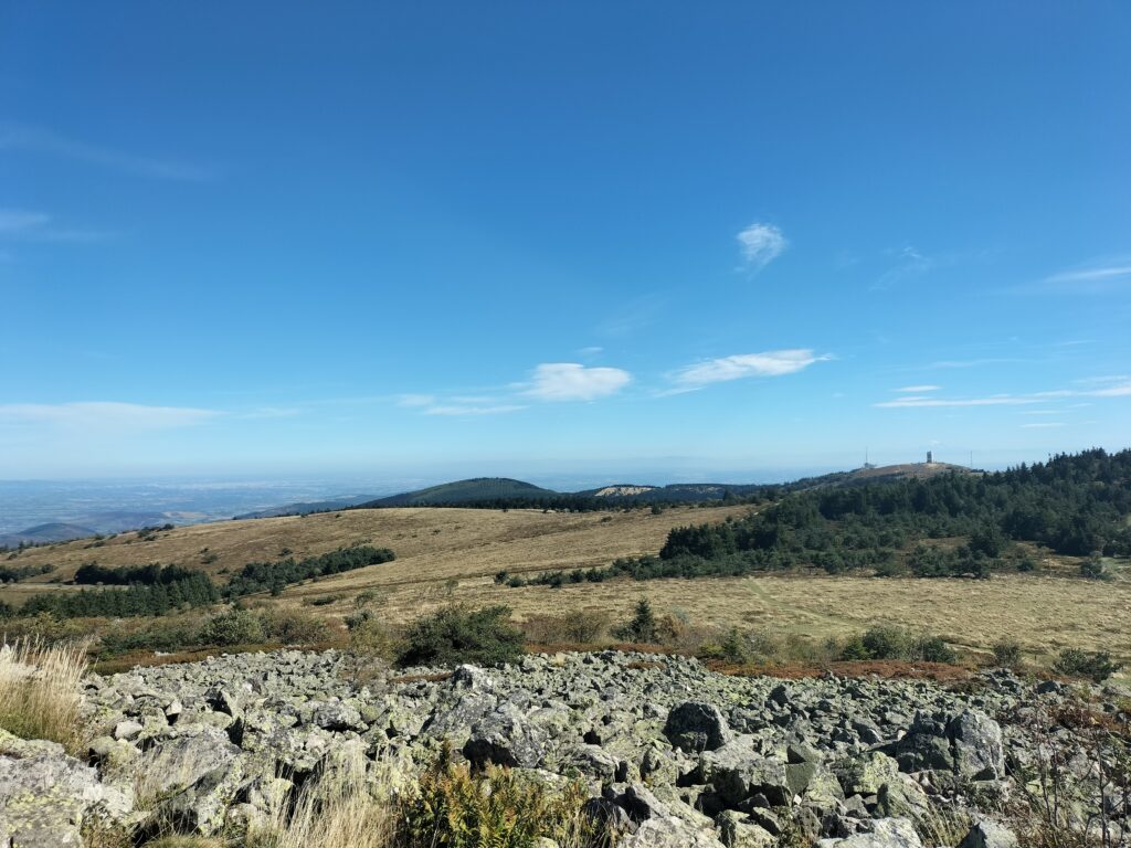 Vue sur la vallée du Rhône et le massif du Pilat